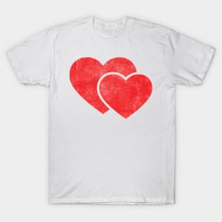 Battled Grunge Red Hearts T-Shirt